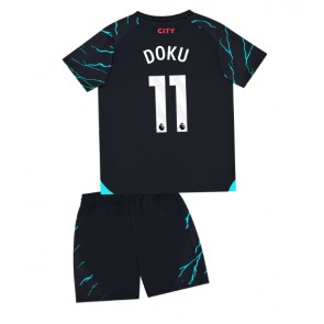 Manchester City Jeremy Doku #11 Replica Third Stadium Kit for Kids 2023-24 Short Sleeve (+ pants)
